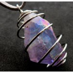 Amethyst Aura Gemstone Spiral Pendant